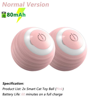 Smart Cat Toy Automatic Rolling Ball Cat Interactive Ball Usb Rechargeable Electric Moved Rotating Cat Toys Pet Accessories